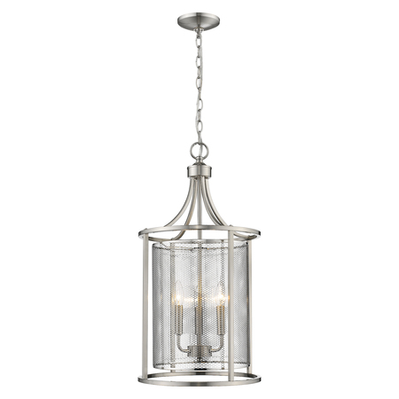 EGLO 3X60W Pendant W/ Brushed Nickel Finish And Metal Cage Shade 202806A